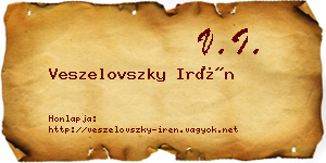 Veszelovszky Irén névjegykártya