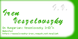 iren veszelovszky business card